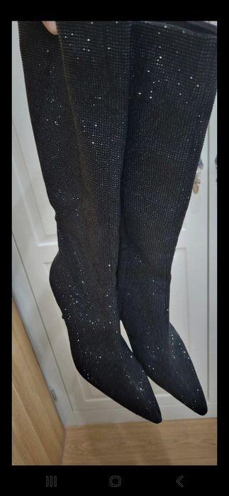 Kozaki Zara 38 cekinowe nowe