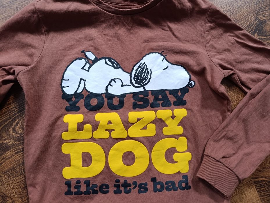 Komplet Lazy Dog peanuts r. 128 joggersy+ koszulka