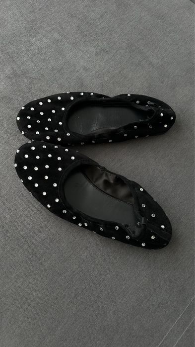 Балетки ZARA замшеві з стразами