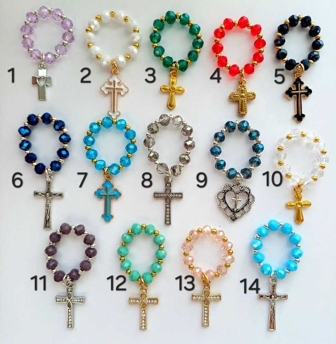 Mini różańce komunia Prezent podziękowanie dla gości na Chrzest