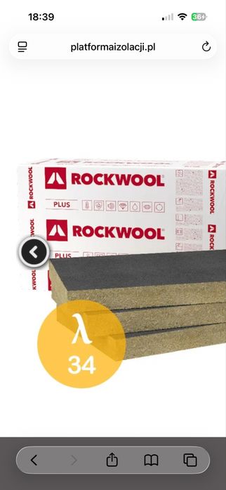 Wełna Rockwool Ventirock F Plus 8 cm