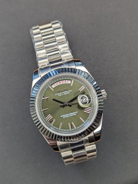 Seiko daydate mod 40mm zielona tarcza