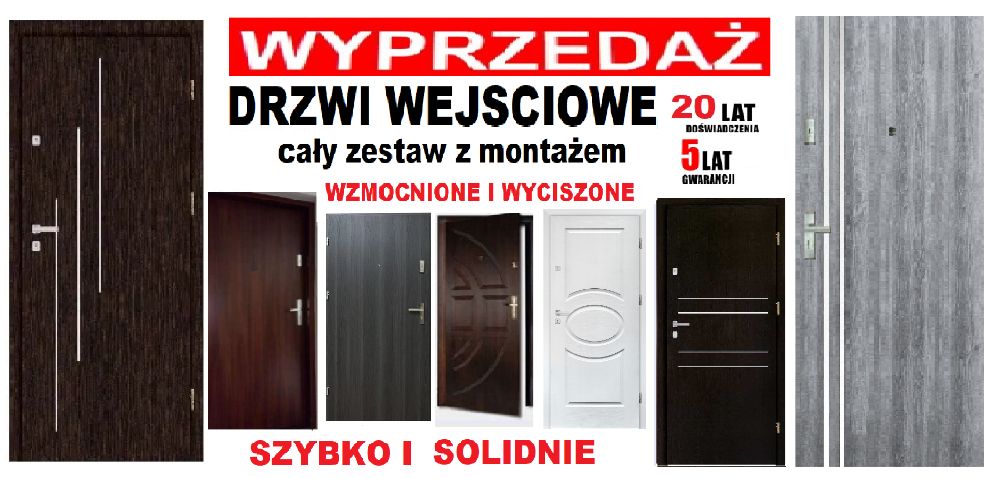 Drzwi Z MONTAŻEM wejściowe ZEWNĘTRZNE do mieszkań w BLOKU-domu