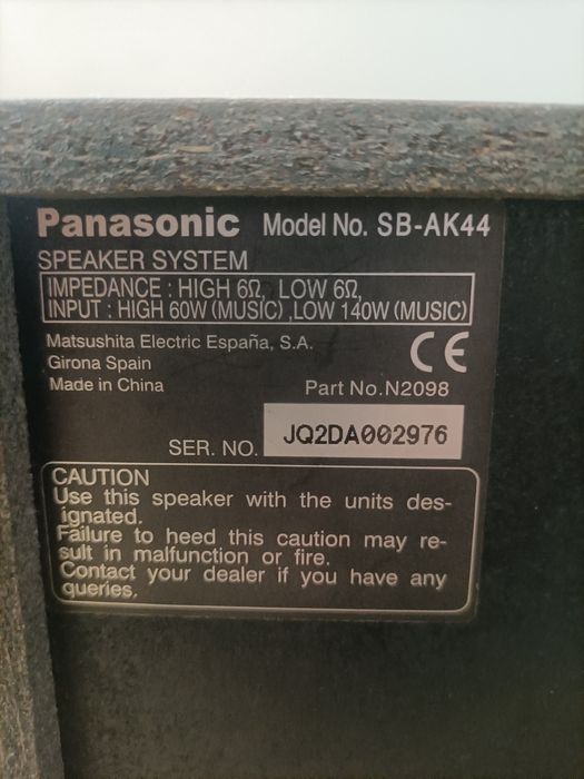 Kolumny Panasonic SUPER WOOFER