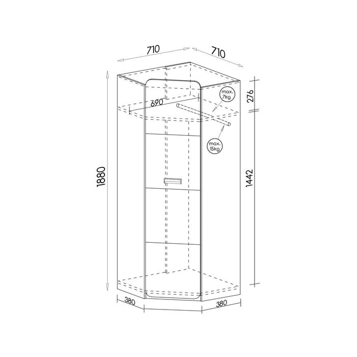 Szafa narożna Loren Biała