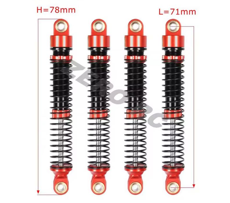 71mm 4 aluminiowe amortyzatory do modelu rc 1:18 1:12 TRX4M WPL MN FMS