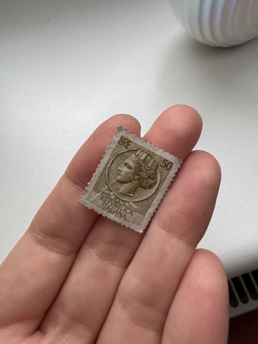 Znaczek pocztowy rzadki Repvbblica Italiana 50Lire vintage z lat 50