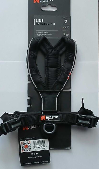 Szelki dla psów Non-stop Dogwear Line harness 5.0 *size 2* czarna*nowe