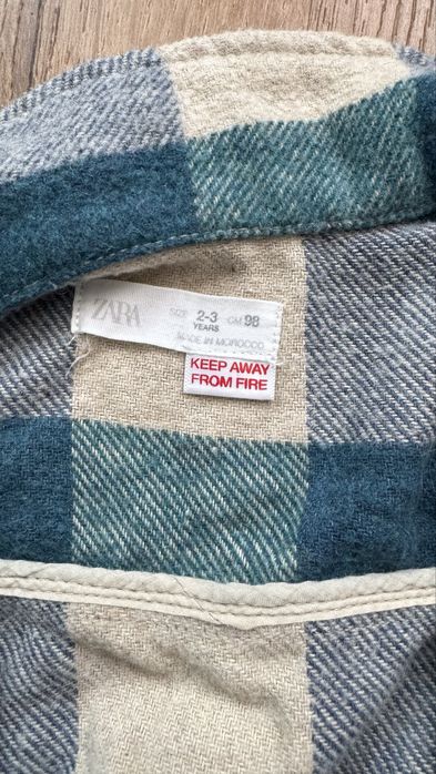 Тепла рубашка в клітинку zara 2-3 роки