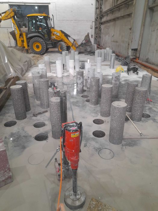 Wiercenie otworów cięcie w betonie żelbetonie  technika diamentowa