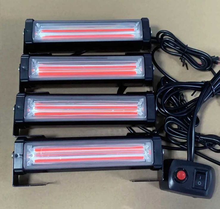 Стробоскоп в решетку Полицейская мигалка красныо-синий 40вт /80вт