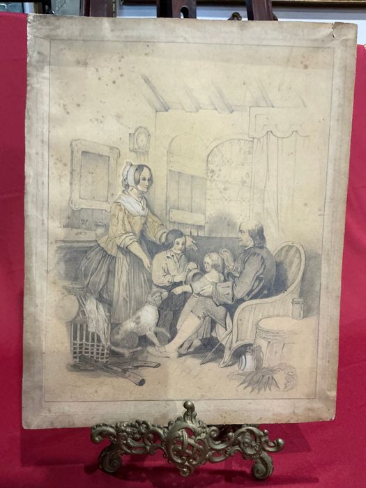 Quadro a lápis Sir Davis Wilkies 38x30 cm    Anúncios abaixo