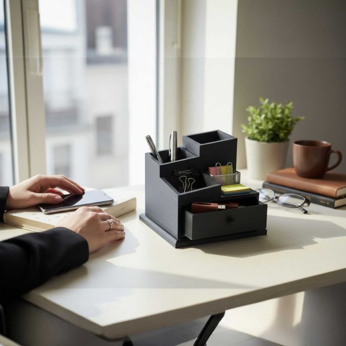 Organizador de Secretária com Gaveta – Impressão 3D