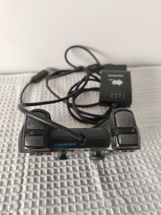 Comando Oficial Sony DualShock 2 (PS2) com Adaptador USB PXN (para PC/Conso