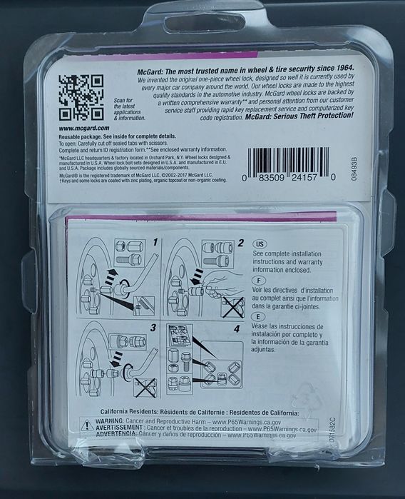 Секретки McGard 24157SU 24195SU секретные гайки резьба M12x1,5