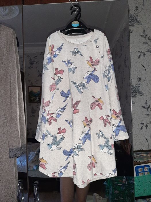 Плаття для дівчинки тепле з пташками LOGG