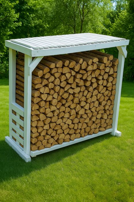 Pergola drewutnia biała solidna  tanio okazja