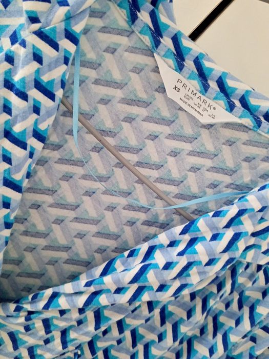Błękitna wzorzysta stylowa koszula damska Primark XS
