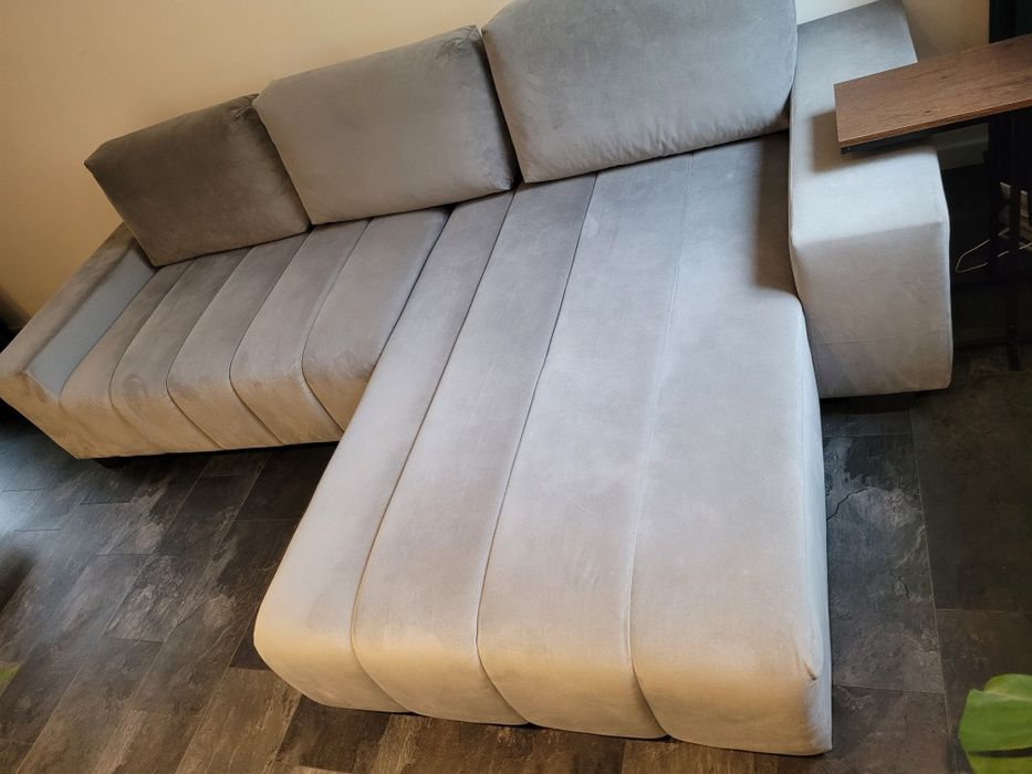 Narożnik velvet jasnoszary