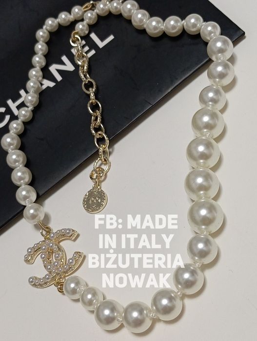 Choker cc chanel sztuczne perły 45cm