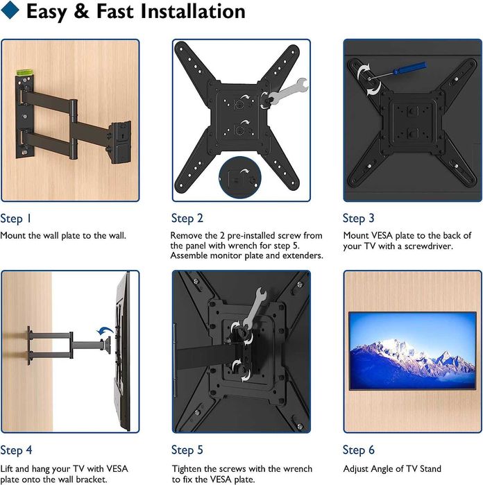 Uchwyt ścienny do telewizora 26-60 cali