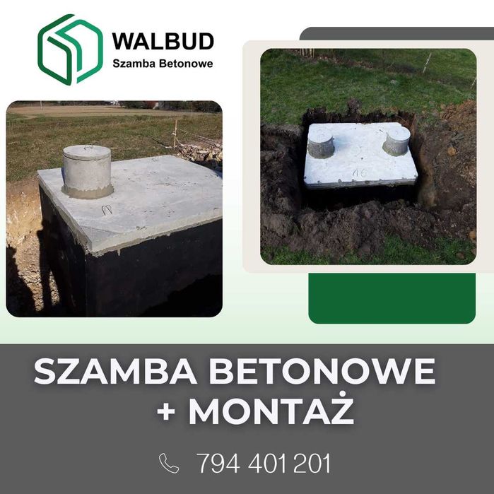 Szambo z WYKOPEM Zbiornik Betonowy Zbiorniki na Szamba Wodę Deszczówkę