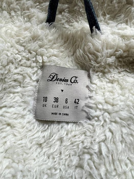 Джинсова куртка на овчині 46