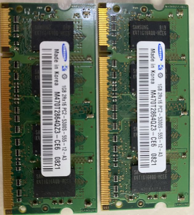 модуль оперативной памяти для ноутбука Samsung SODIMM DDR2 1 GB