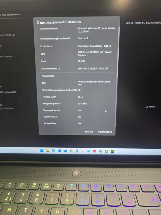 LENOVO Legion 7 Ryzen 9 - RTX 3080 - RAM: 32 GB - 1 TB SSD - 16''