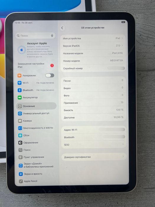 Новий iPad 11 (A16) 128 gb повний комплект + блок
