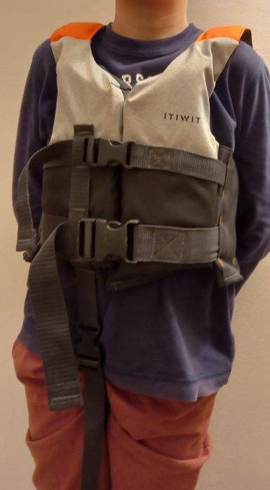 Colete de ajuda à flutuação.