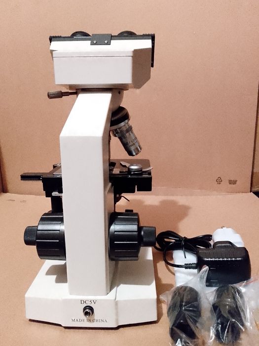 Mikroskop biologiczny 1000x Omax M82E LED dwuoczny studar zeiss delta