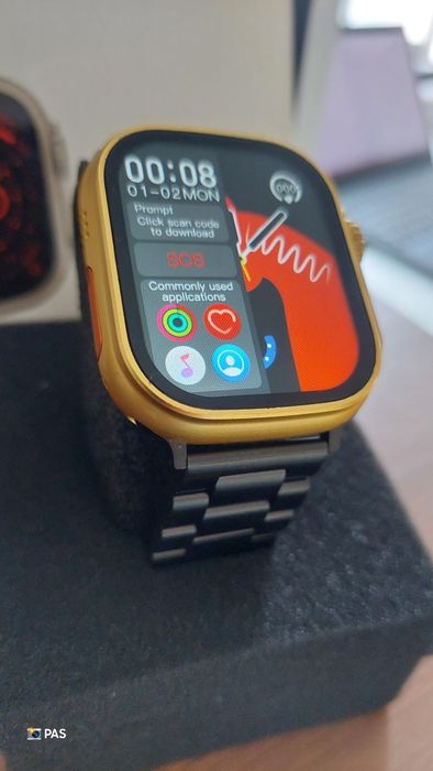 24K Ultra 9 Smartwatch - 2 braceletes de metal Bateria 220mah Ecrã 2.0