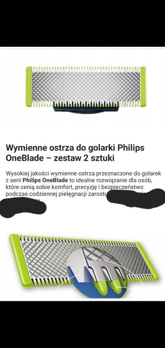 Wymienne ostrze 1szt (zamiennik)do golarki Philips serii One Blade QP6510 QP6520