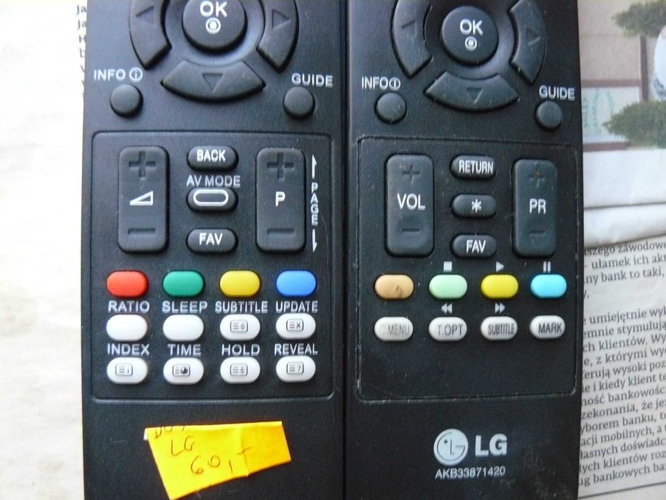 Piloty do telewizorów LG  Wiwa i uniwersalny