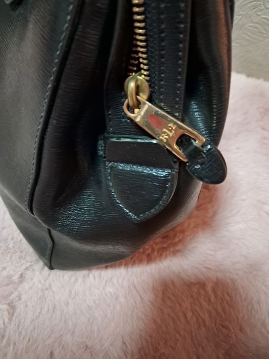 Ralph Lauren RLL black czarna torebka do ręki średnia  saffiano