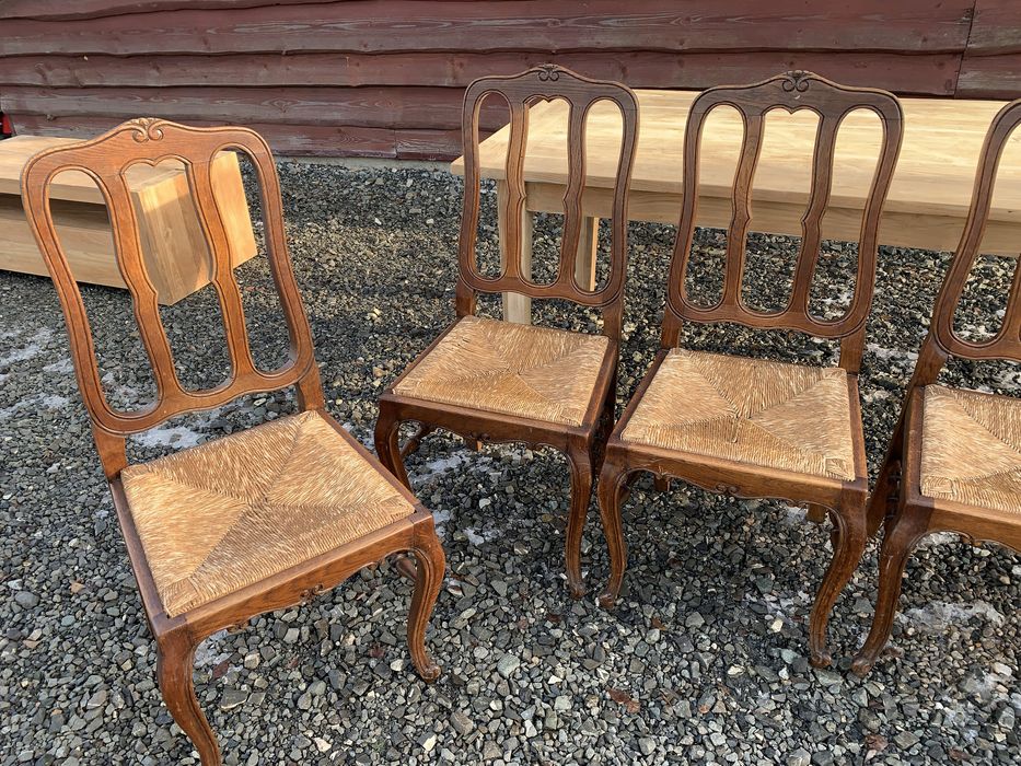 Krzesła dębowe Ludwik trawa morska