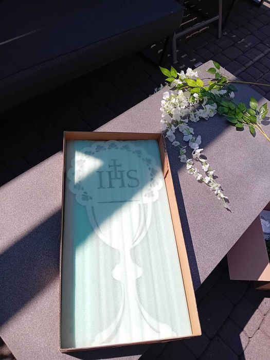 60cm !!! DUŻA! - 1 Komunia Św. - kielich z hostią, HDF