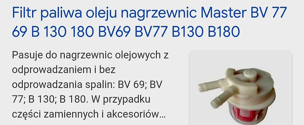 Filtr paliwa nagrzewnica Master