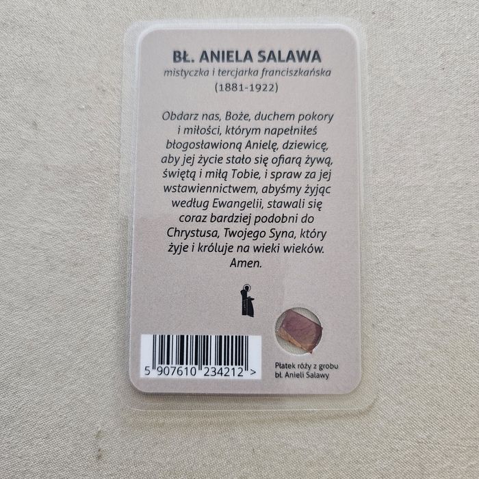 Aniela Salawa róza relikwia obrazek