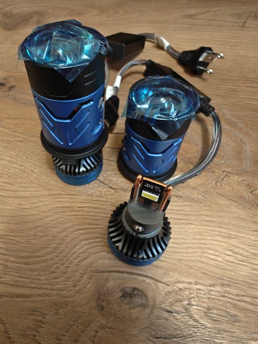 Міні Лінзи H4 LED F90, F90 mini, G2 шторка Чітка СТГ  Canbus. Комплект