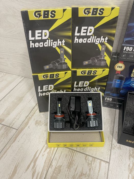 LED лампы мінілінзи F90 120w H1, H4, H7, HB3, HB4, H11, D1S, D2S, D4S