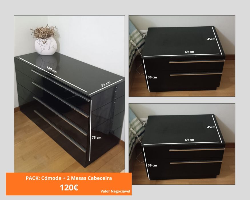 Pack Cómoda + Mesas de Cabeceira