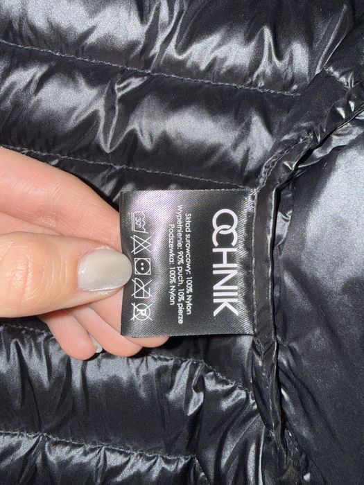 Kurtka puchowa z kapturem i ściągaczem w pasie Ochnik