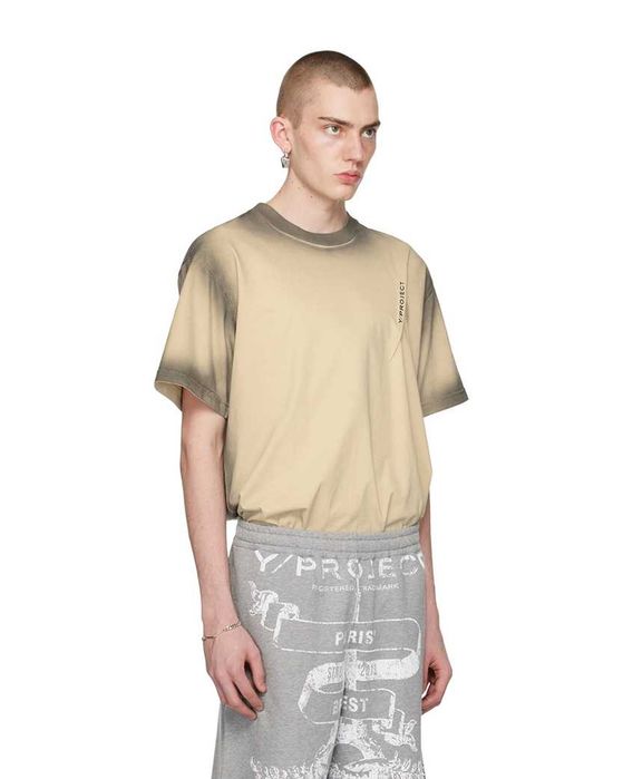 Футболка Y/Project Pinched T-Shirt Beige/Gray
