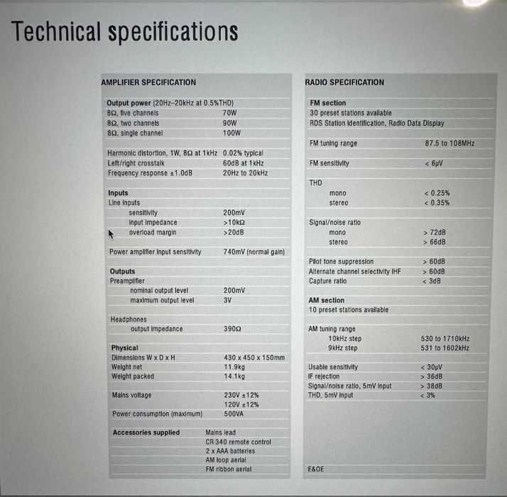 ARCAM AVR 200 Surround Sound Receiver64170330691457124
