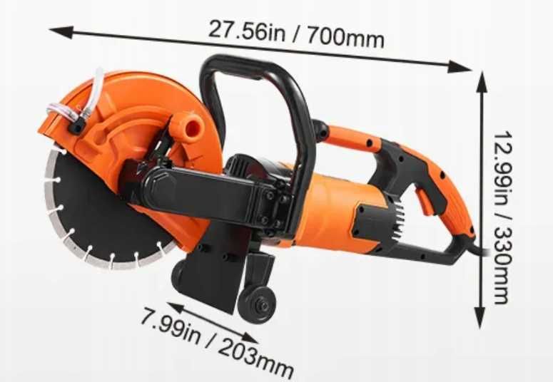 Przecinarka do betonu 230mm 2000w piła tarczowa mokro/sucho z pompą