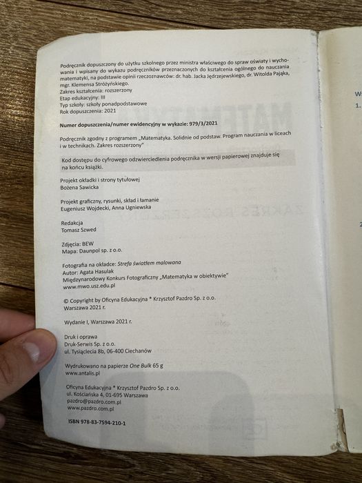 Matematyka 3 zakres rozszerzony OE Pazdro