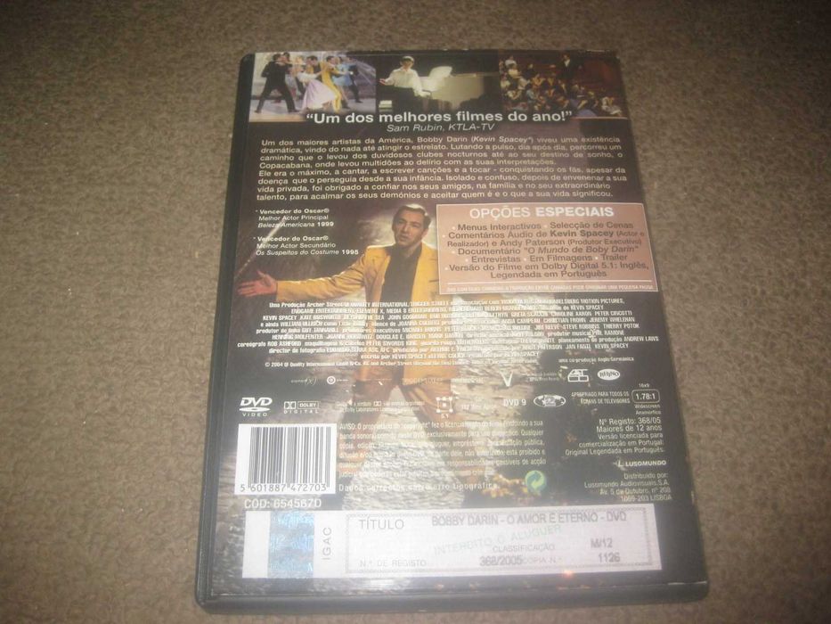 DVD "Bobby Darin - O Amor é Eterno" com Kevin Spacey