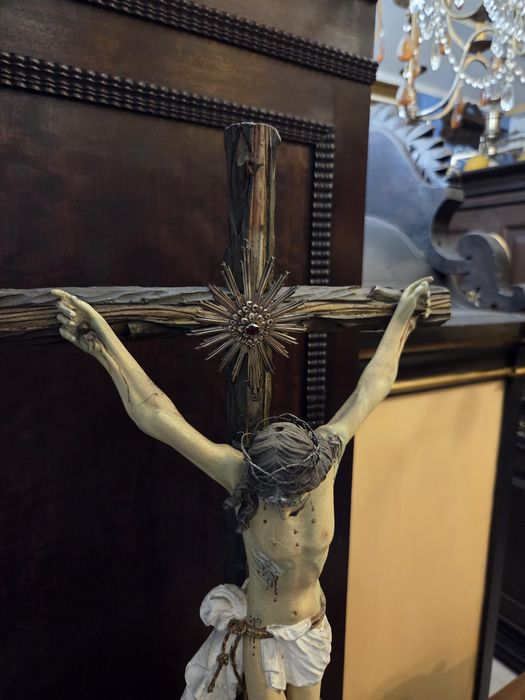 Crucifixo com cristo e prata